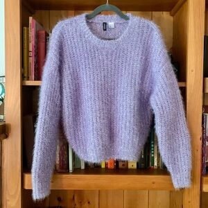 Pastel Purple Tinsel Knit Sweater